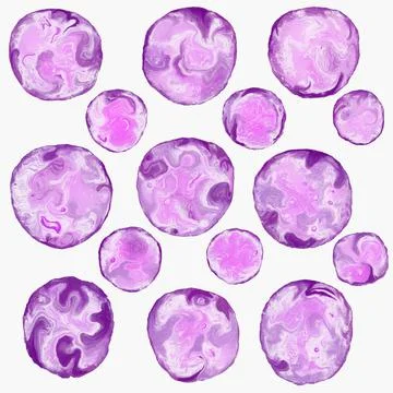 Abstract round liquid marble set on white background Stock Illustration