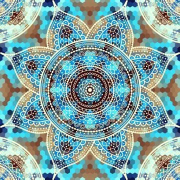 Abstract round mandala pattern Stock Illustration