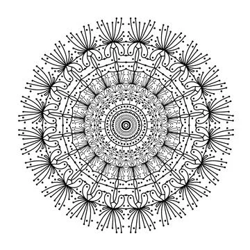 Abstract round mandala pattern. Ornamental arabesque. Vector design element. Stock Illustration