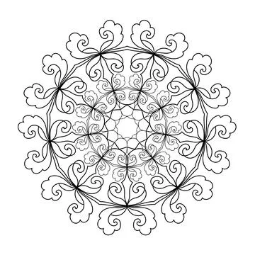Abstract round mandala pattern. Ornamental arabesque. Vector design element. 스톡 일러스트