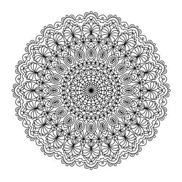 Abstract round mandala pattern. Ornamental arabesque. Vector design element. Stock Illustration