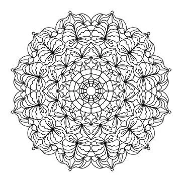 Abstract round mandala pattern. Ornamental arabesque. Vector design element. Illustrazione stock