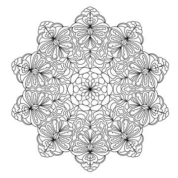 Abstract round mandala pattern. Ornamental arabesque. Vector design element. Stock Illustration