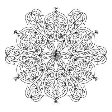 Abstract round mandala pattern. Ornamental arabesque. Vector design element. Illustrazione stock