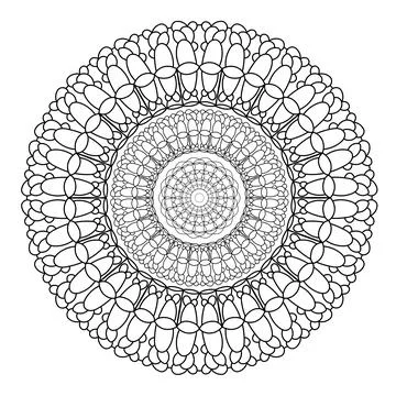 Abstract round mandala pattern. Ornamental arabesque. Vector design element. Illustrazione stock