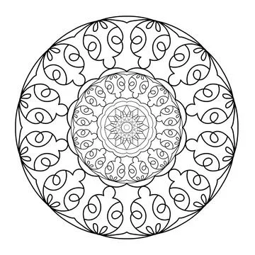 Abstract round mandala pattern. Ornamental arabesque. Vector design element. Illustrazione stock