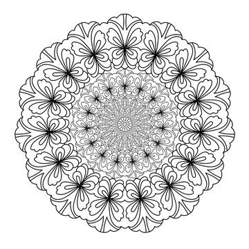 Abstract round mandala pattern. Ornamental arabesque. Vector design element. Illustrazione stock