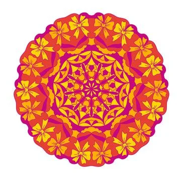 Abstract round mandala pattern. Ornamental arabesque. Vector design element. Stock Illustration