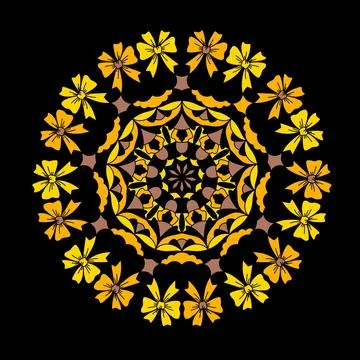 Abstract round mandala pattern. Ornamental arabesque. Vector design element. Illustrazione stock