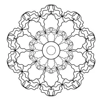 Abstract round mandala pattern. Ornamental arabesque. Vector design element. Illustrazione stock