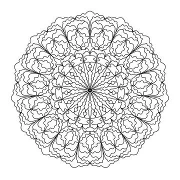 Abstract round mandala pattern. Ornamental arabesque. Vector design element. Illustrazione stock