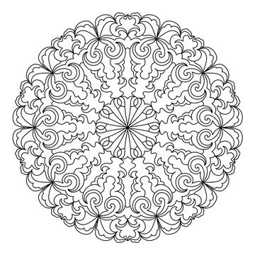 Abstract round mandala pattern. Ornamental arabesque. Vector design element. Stock Illustration