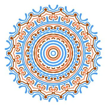 Abstract round mandala pattern. Ornamental arabesque. Vector design element. Stock Illustration