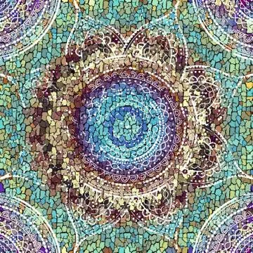 Abstract round mandala pattern. Seamless background. Vector image. Stock Illustration