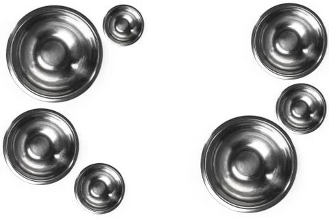 Abstract round metal elements on white background Stock Photos