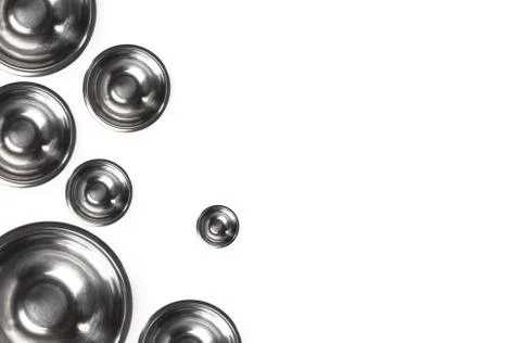 Abstract round metal elements on white background Fotos de archivo