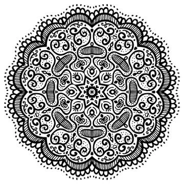 Abstract round pattern, oriental mandala Stock Illustration