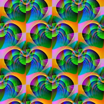 Abstract round pattern shifted multicolored Stock Illustration