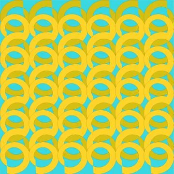 Abstract round pattern yellow olive green turquoise blue Stock Illustration