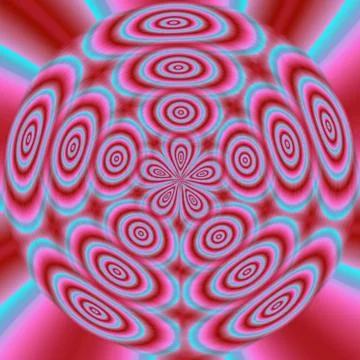 Abstract round regular mirroring red blue pattern Stock Illustration