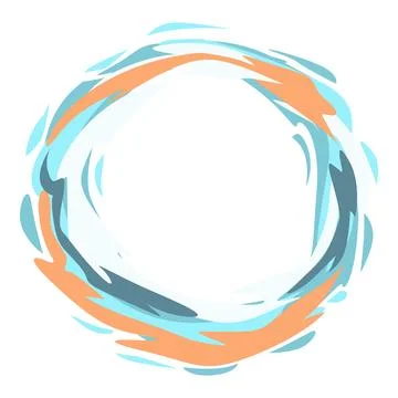 Abstract round shape background in blue and orange tones forming a circle Stock Illustration