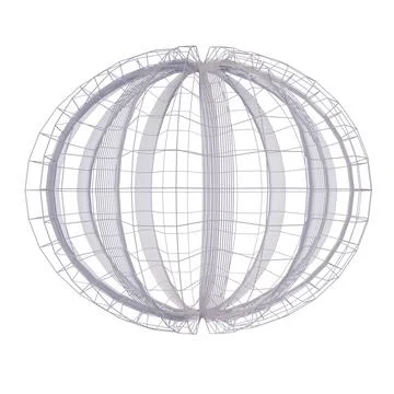 Abstract Round Shape With Grid Pattern. Isolated on white background. Stock Illustration