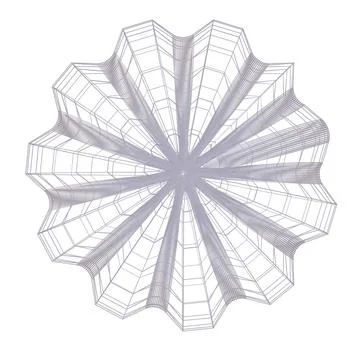 Abstract Round Shape With Grid Pattern. Isolated on white background. Stock Illustration