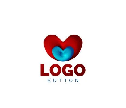 Abstract round shape logo template. Minimal geometrical design, 3d geometric Stock Illustration