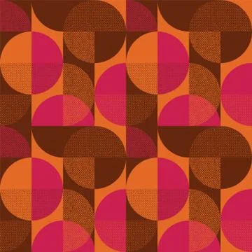 Abstract round shape seamless pattern Stock Illustration