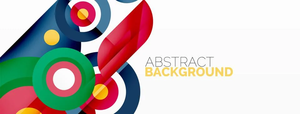 Abstract round shapes background. Minimalist decoration. Geometric background Stock Illustration