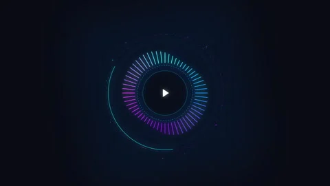 Abstract round sound wave equalizer animation glowing with neon blue and pu.. Stock Footage 345627841