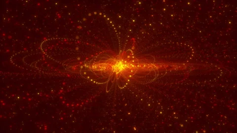 Abstract round source of particles in a force field Stock Footage 249658770