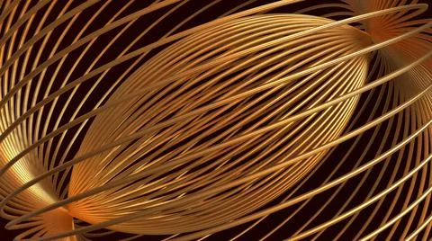 Abstract round sphere gold cage Stock Illustration