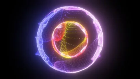 Abstract round sphere light bright glowing from rays of energy abstract BG. Stock Footage 252032262