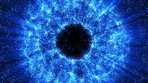 Abstract round sphere made of shiny blue magic glow particles Stock Footage 270950063