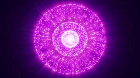 Abstract round sphere made of shiny pink and purple magic glow particles Stock Footage 278657519