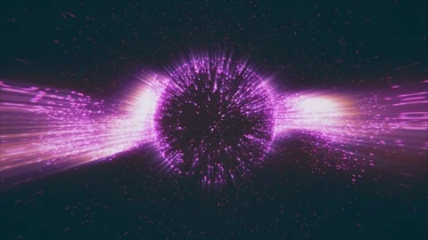 Abstract round sphere of pink particles of magical glow Stock Footage 285618497