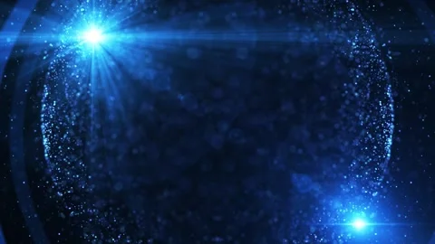 Abstract round sphere of shiny blue particles of magic glow Stock Footage 311522558