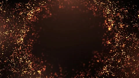Abstract round sphere of shiny orange-gold dust particles with magical glow Stock Footage 278660583