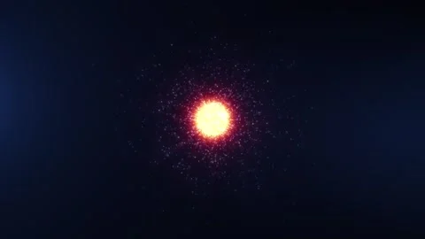 Abstract round sphere of shiny particles of magical glow on a dark background Stock Footage 275338307