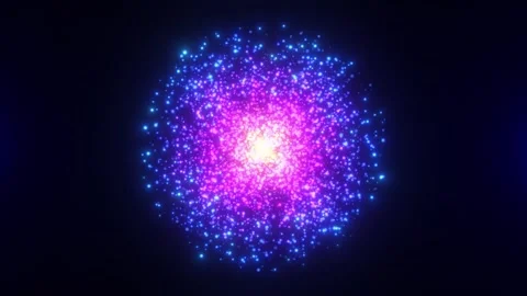 Abstract round sphere of shiny pink and blue particles of magical Stock Footage 268053105