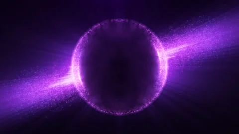Abstract round sphere of shiny pink and purple particles of magical glow Stock Footage 280657196