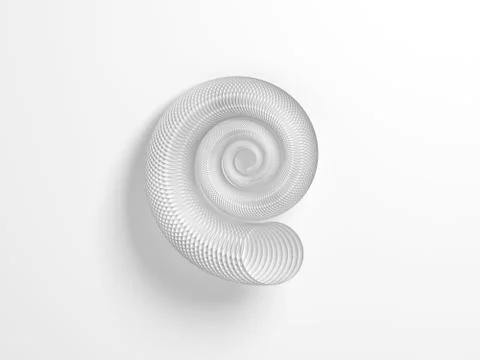 Abstract round spiral shell structure made of circles over white background Stock Illustration