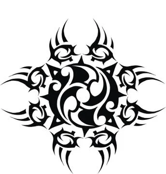 Abstract round tattoo design Stock Illustration