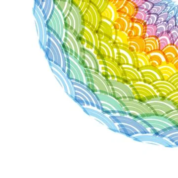 Abstract Round Wreath composition rainbow frame. simple Nature rainbow backgr Stock Illustration