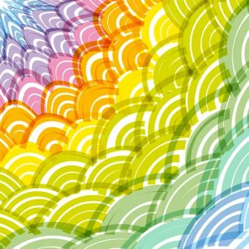 Abstract Round Wreath composition rainbow frame. simple Nature rainbow backgr Stock Illustration