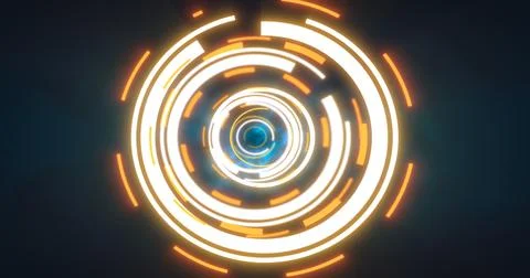 Abstract round yellow circle line HUD elements circles energy futuristic sc.. 스톡 일러스트