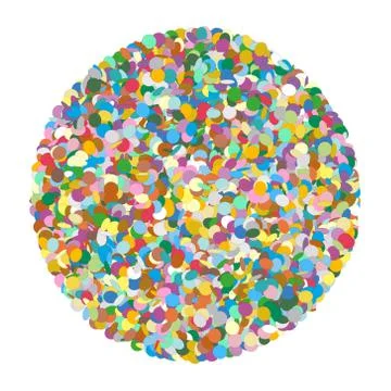 Abstract Rounded Colourful Vector Confetti Heap Shape on White Background Stock Illustration