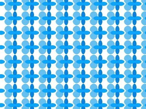 Abstract rounded cross repeating tile in blue tones background Stock Illustration