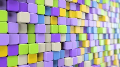 Abstract Rounded Cubes Move, 3d Animation 4k Stock Footage 74270557